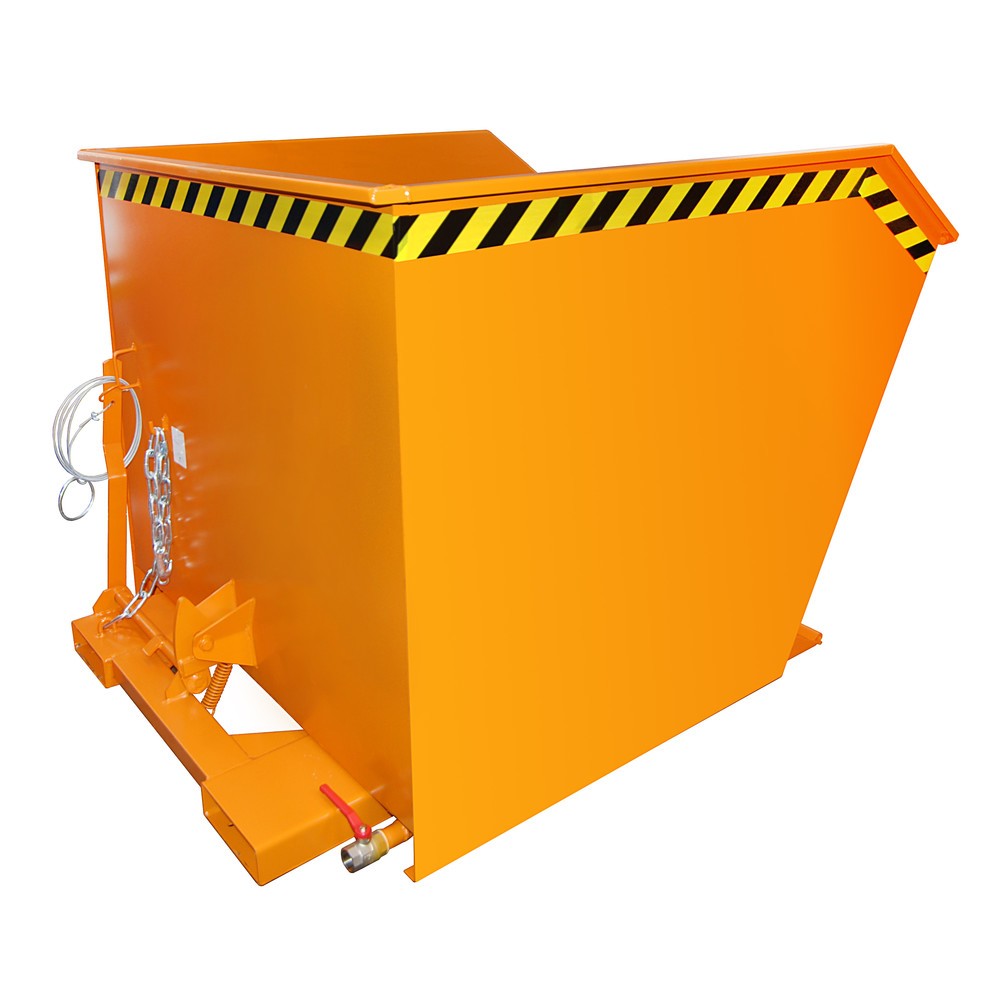 Produktabbildung Nr. 1: Bauer® Benne de tri basculante, fond intermédiaire en tôle perforée, peinte, volume 1 m³, RAL 2000 orangé jaune
