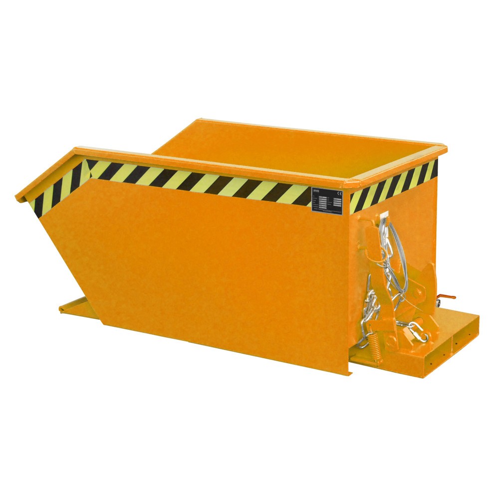 Produktabbildung Nr. 1: Bauer® Benne de tri basculante, fond intermédiaire en tôle perforée, peinte, volume 0,3 m³, RAL 2000 orangé jaune