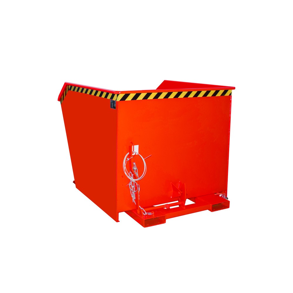 Produktabbildung Nr. 1: Bauer® Benne de tri basculante, fond intermédiaire en tôle perforée, peinte, volume 1,5 m³, RAL 3000 rouge feu