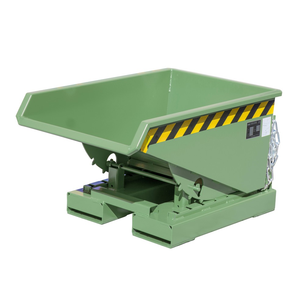 Produktabbildung Nr. 1: Bauer® Benne basculante avec mécanisme d'aide au basculement, peint, volume 0,15 m³, RAL 6011 vert réséda