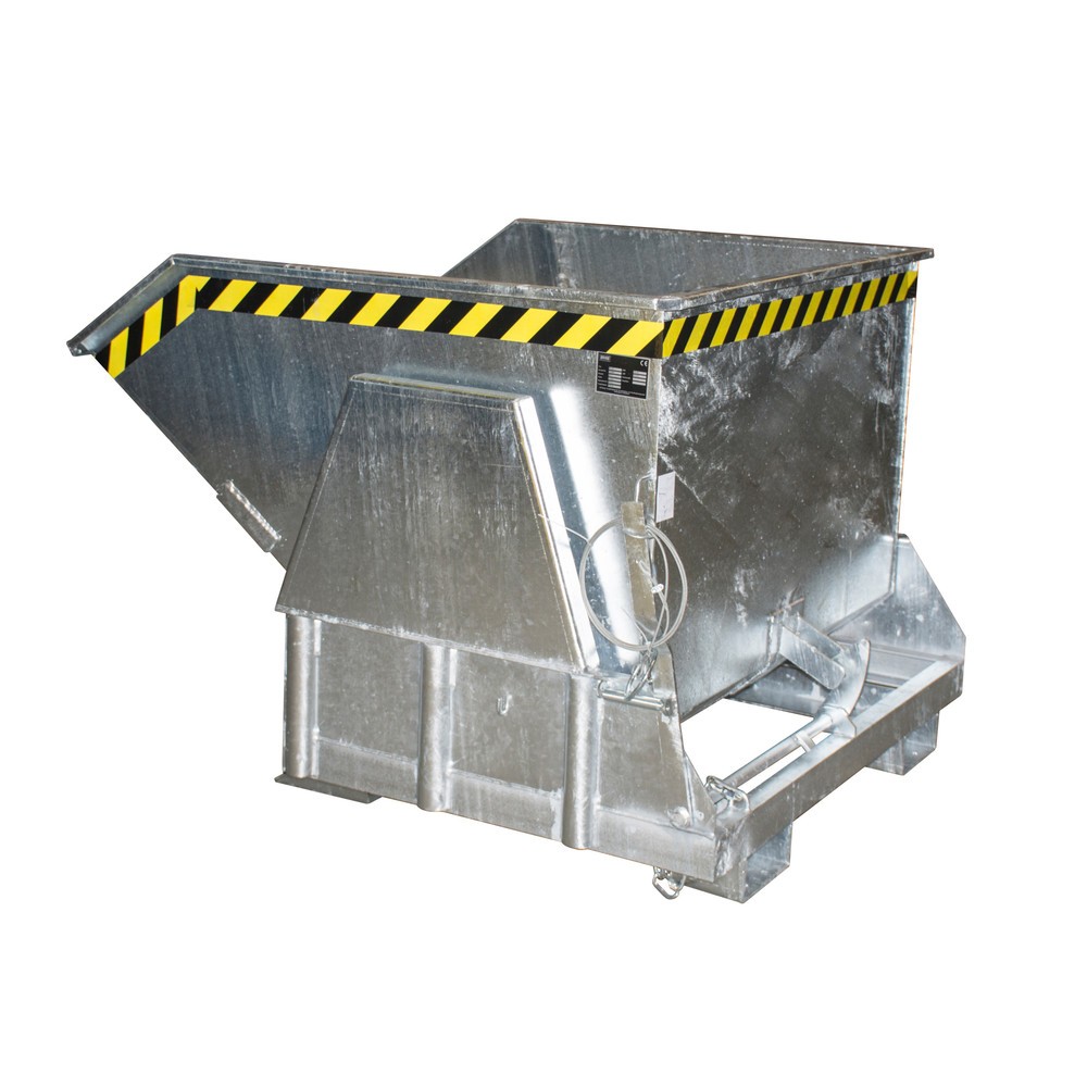 Produktabbildung Nr. 1: Bauer® Benne basculante avec mécanisme d’aide au basculement Premium, construction large, galvanisée, sans couvercle, volume 1 m³