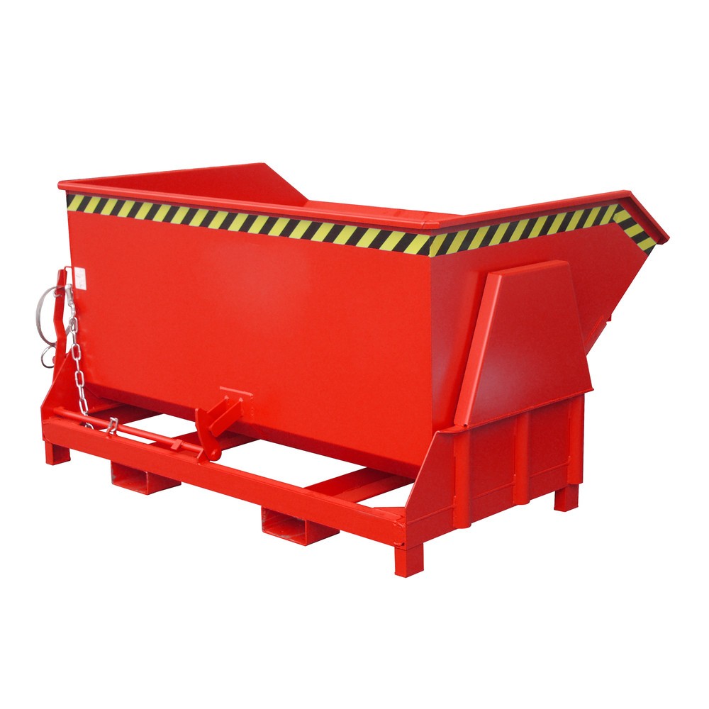 Produktabbildung Nr. 1: Bauer® Benne basculante avec mécanisme d'aide au basculement Premium, construction large, peint, sans couvercle, volume 1,5 m³, RAL 3000 rouge feu