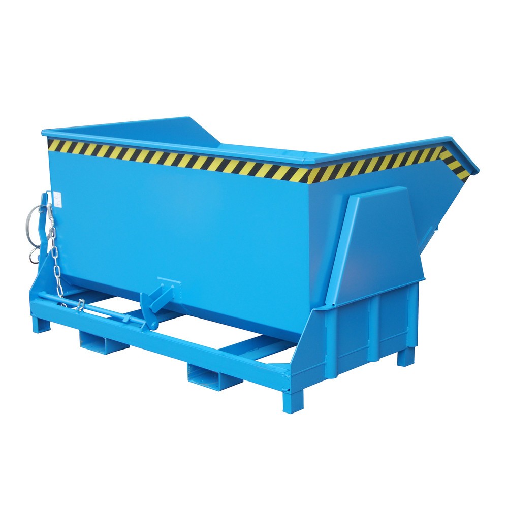 Produktabbildung Nr. 1: Bauer® Benne basculante avec mécanisme d'aide au basculement Premium, construction large, peint, sans couvercle, volume 1,5 m³, RAL 5012 bleu clair