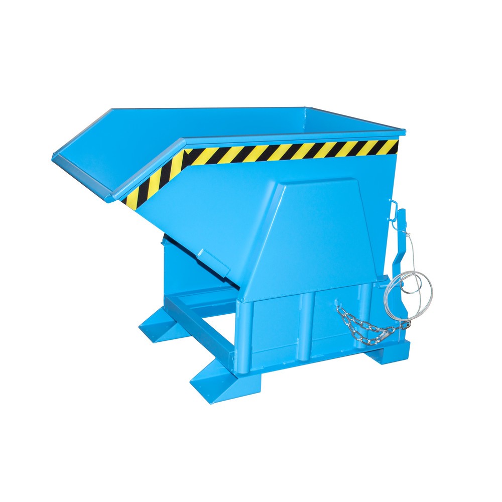 Produktabbildung Nr. 1: Bauer® Benne basculante avec mécanisme d'aide au basculement Premium, construction large, peint, sans couvercle, volume 0,5 m³, RAL 5012 bleu clair