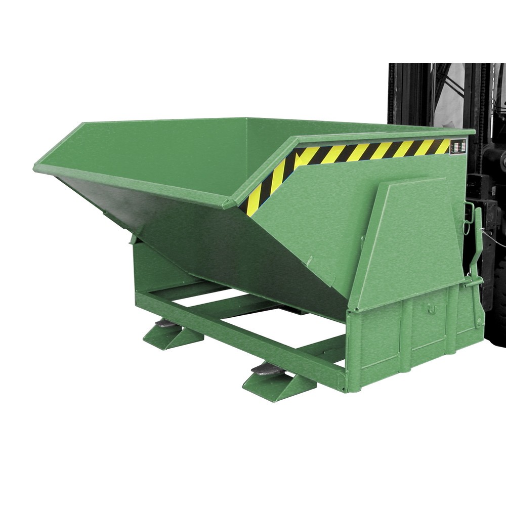 Produktabbildung Nr. 1: Bauer® Benne basculante avec mécanisme d'aide au basculement Premium, construction large, peint, sans couvercle, volume 1,2 m³, RAL 6011 vert réséda