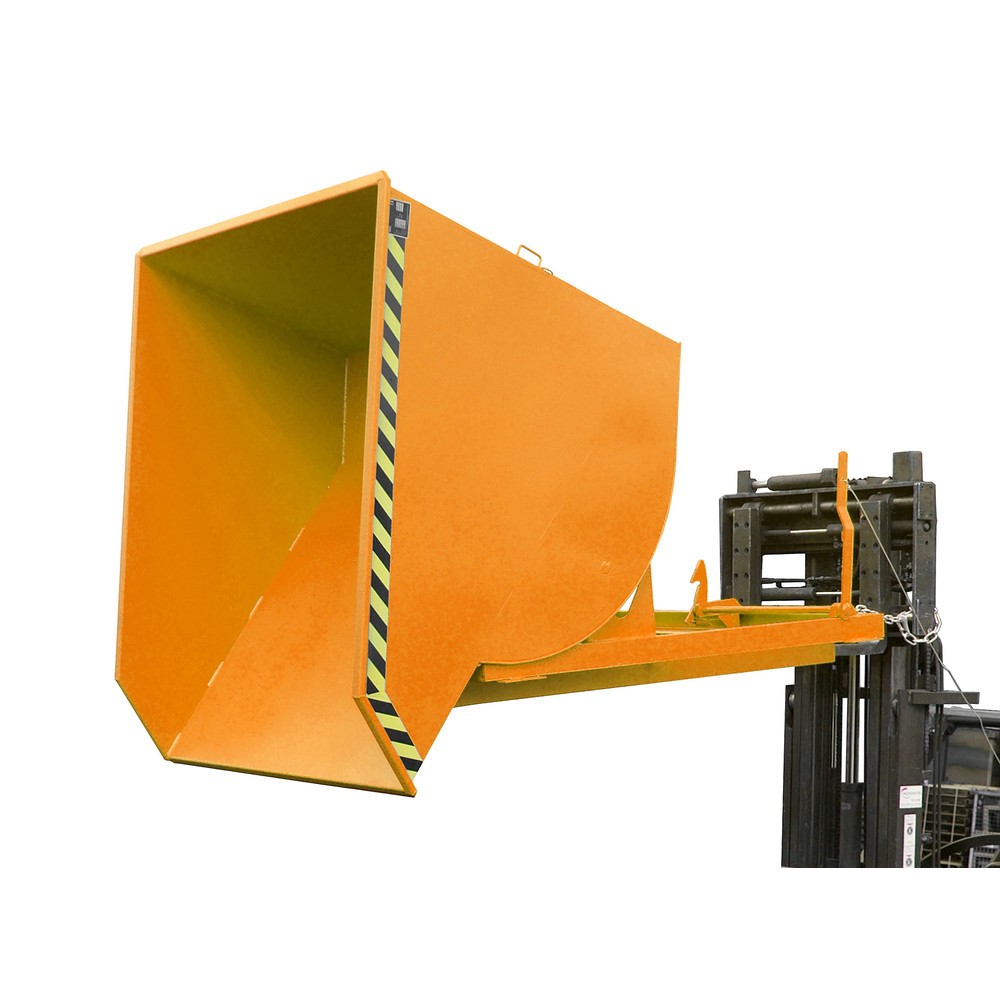 Produktabbildung Nr. 1: Bauer® Benne basculante avec mécanisme d'aide au basculement Premium, construction profonde, peint, sans couvercle, volume 1,5 m³, RAL 2000 orangé jaune
