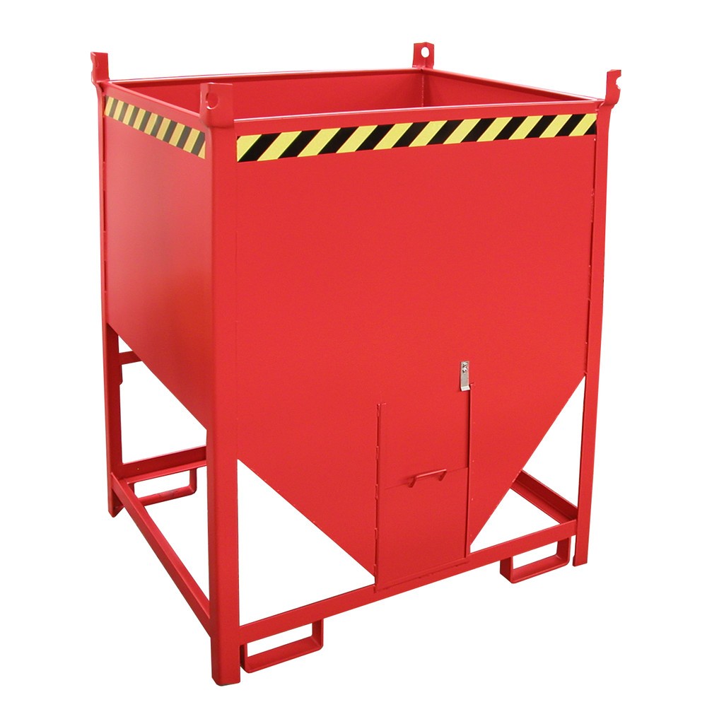 Produktabbildung Nr. 1: Bauer® Conteneur silo avec fermeture coulissante, peint, volume 1 m³, RAL 3000 rouge feu
