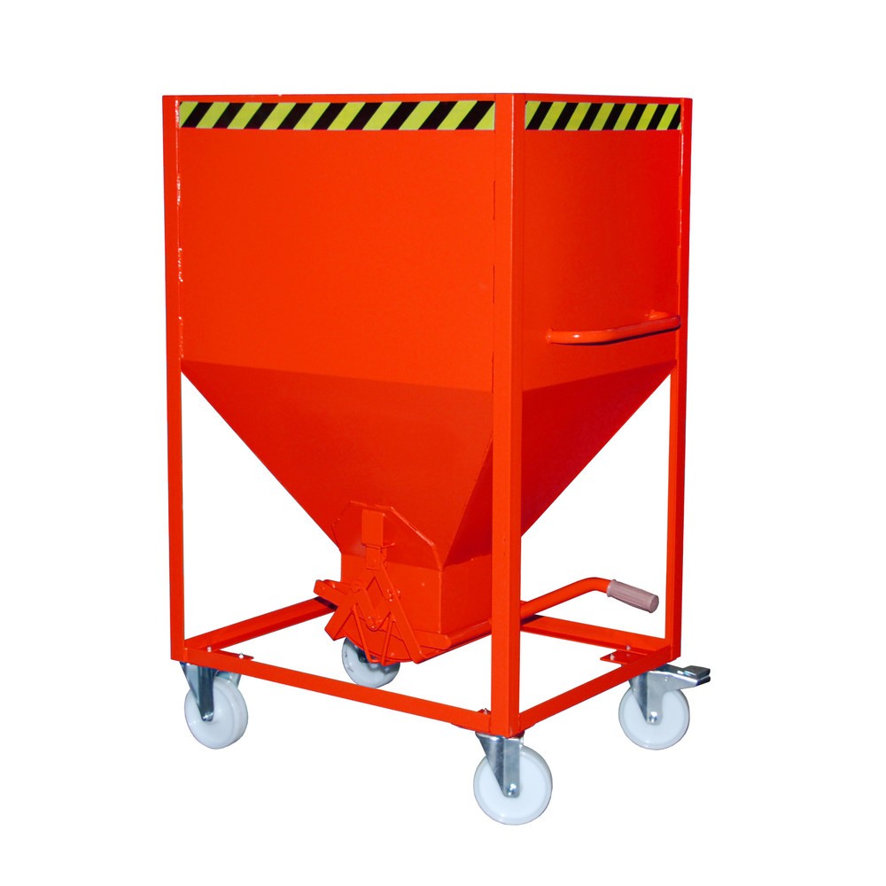 Illustration du produit: Bauer® Silo avec fermeture en ciseaux + roulettes, peint, volume 0,6 m², RAL 3000 rouge feu