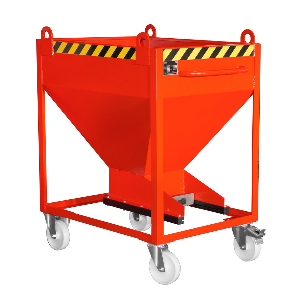 Illustration du produit: Bauer® Conteneur silo, pour matériaux en vrac à grains fins, peint, volume 0,375 m³, RAL 3000 rouge feu