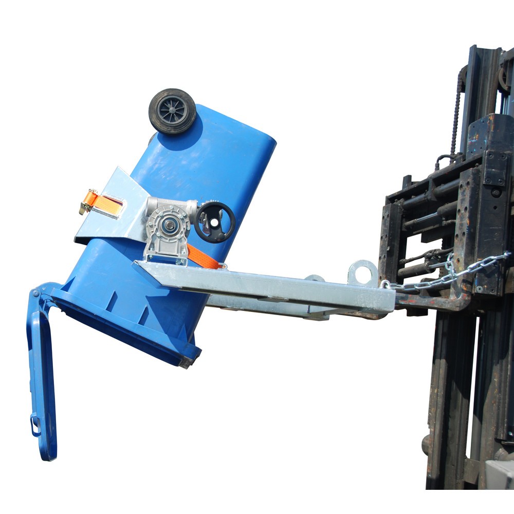 N° de l'image du produit 2 : Bauer® Dispositif bascule-fût, capacité de charge 300 kg, pour fût de Ø 350-600 mm, manivelle, galvanisé à chaud