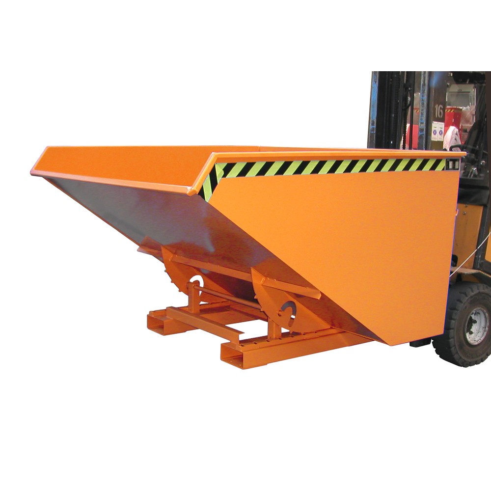 Produktabbildung Nr. 1: Bauer® Kantelbak met afrolmechanisme, gelakt, volume 1,2 m³, RAL 2000 geeloranje