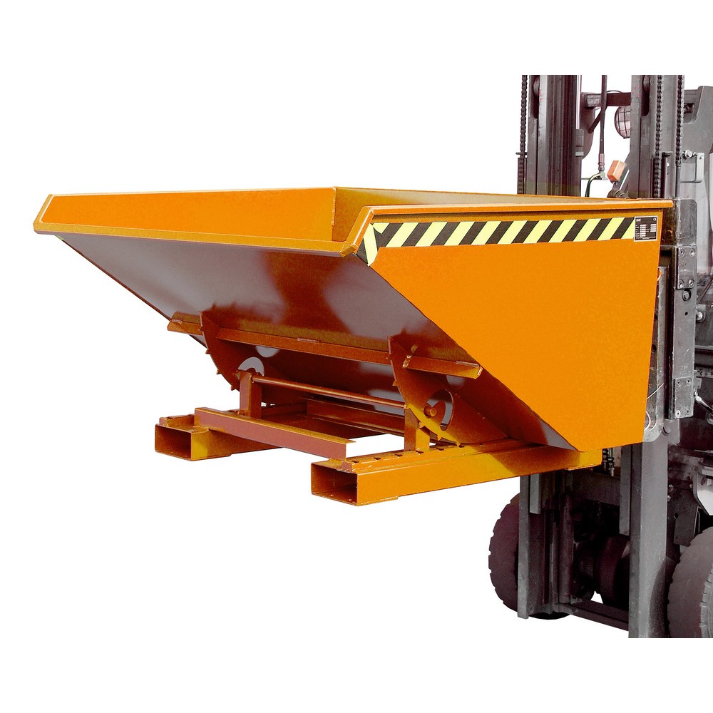 Produktabbildung Nr. 1: Bauer® Kantelbak met afrolmechanisme, gelakt, volume 0,9 m³, RAL 2000 geeloranje