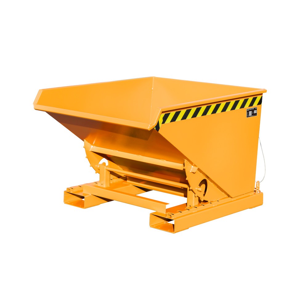 Produktabbildung Nr. 1: Bauer® Kantelbak met afrolmechanisme, gelakt, volume 0,6 m³, RAL 2000 geeloranje