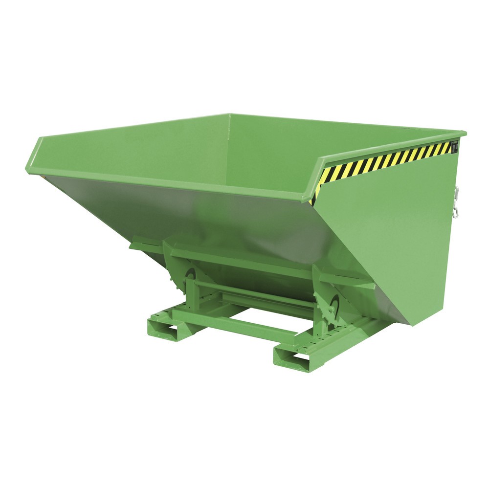 Produktabbildung Nr. 1: Bauer® Kantelbak met afrolmechanisme, gelakt, volume 1,7 m³, RAL 6011 resedagroen
