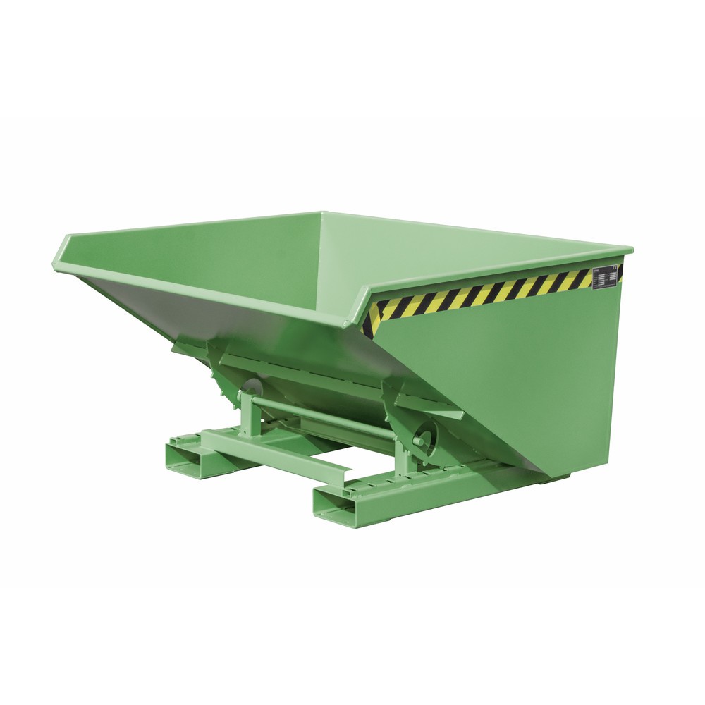 Produktabbildung Nr. 1: Bauer® Kantelbak met afrolmechanisme, gelakt, volume 0,9 m³, RAL 6011 resedagroen