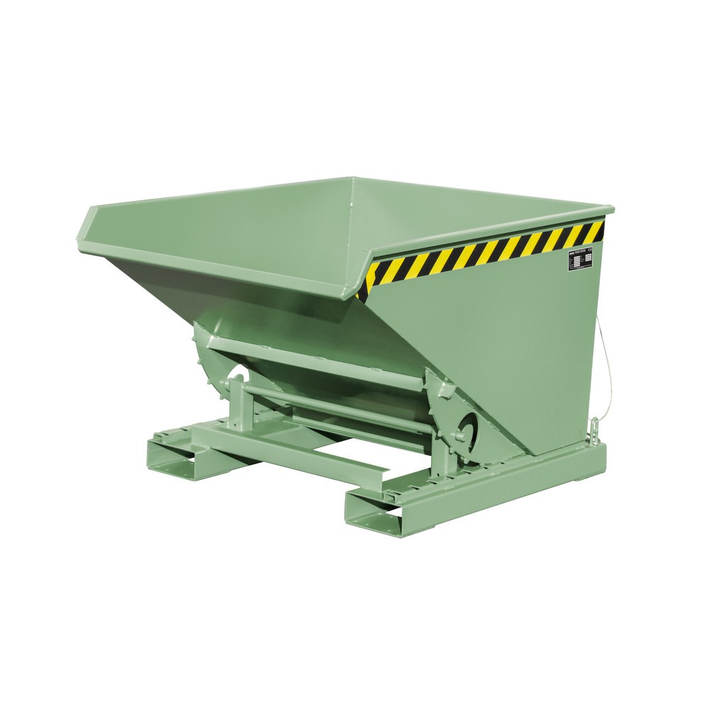 Produktabbildung Nr. 1: Bauer® Kantelbak met afrolmechanisme, gelakt, volume 0,6 m³, RAL 6011 resedagroen
