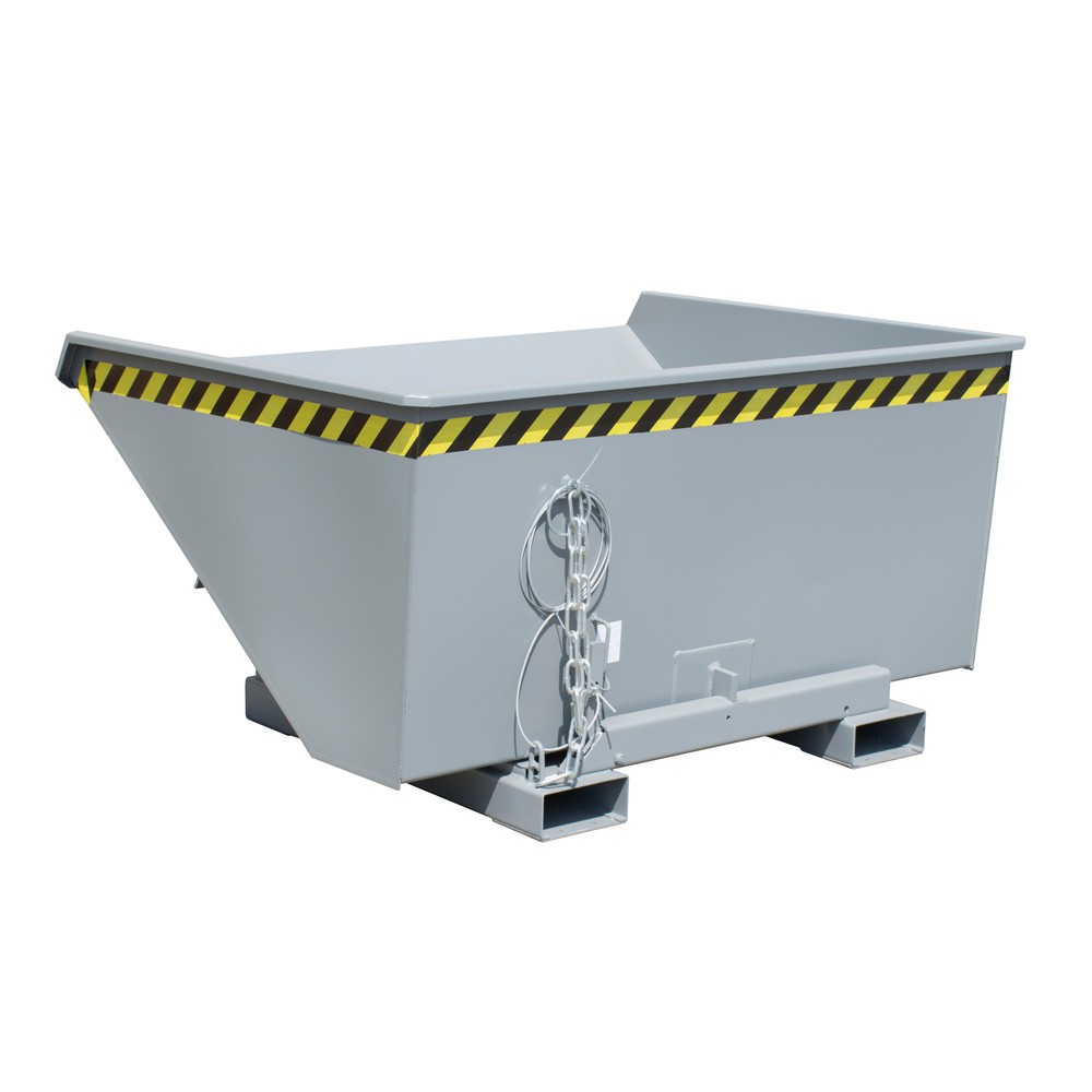 Produktabbildung Nr. 1: Bauer® Kantelbak met afrolmechanisme, gelakt, volume 0,9 m³, RAL 7005 muisgrijs