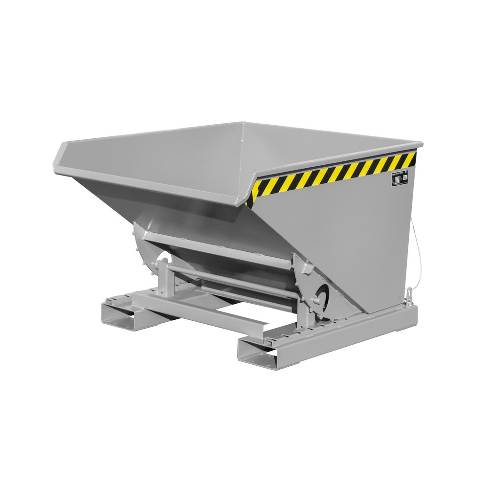 Produktabbildung Nr. 1: Bauer® Kantelbak met afrolmechanisme, gelakt, volume 0,6 m³, RAL 7005 muisgrijs