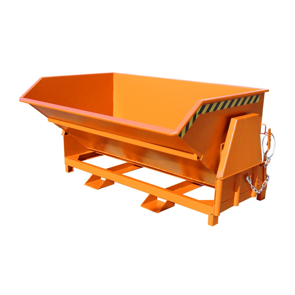 Produktabbildung Nr. 1: Bauer® Kantelbak met afrolmechanisme Premium, brede bouwvorm, gelakt, zonder deksel, volume 2 m³, RAL 2000 geeloranje