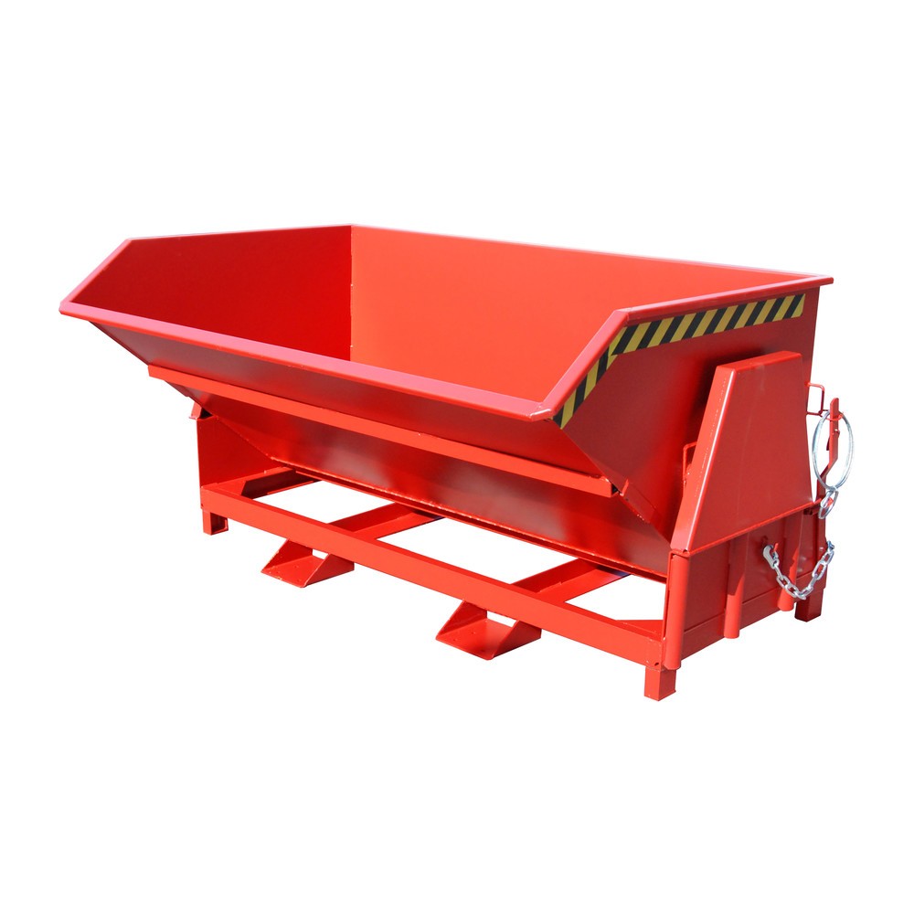 Produktabbildung Nr. 1: Bauer® Kantelbak met afrolmechanisme Premium, brede bouwvorm, gelakt, zonder deksel, volume 2 m³, RAL 3000 vuurrood