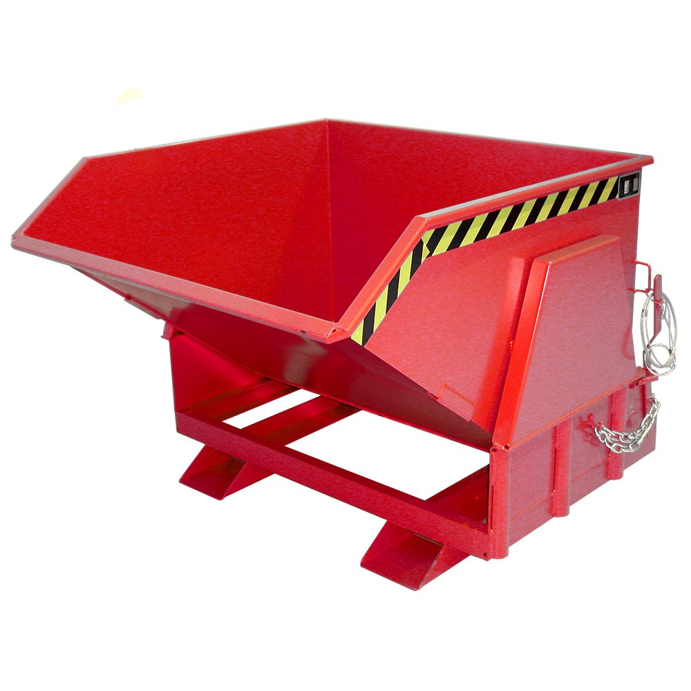 Produktabbildung Nr. 1: Bauer® Kantelbak met afrolmechanisme Premium, brede bouwvorm, gelakt, zonder deksel, volume 1 m³, RAL 3000 vuurrood
