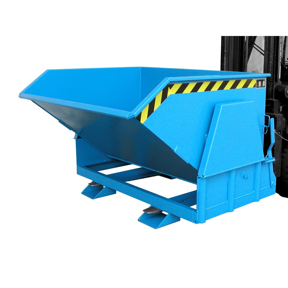 Product afbeelding: Bauer® Kantelbak met afrolmechanisme Premium, brede bouwvorm, gelakt, zonder deksel, volume 1,2 m³, RAL 5012 lichtblauw
