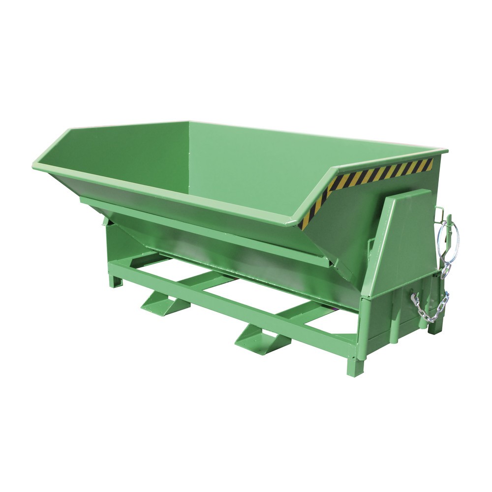 Produktabbildung Nr. 1: Bauer® Kantelbak met afrolmechanisme Premium, brede bouwvorm, gelakt, zonder deksel, volume 2 m³, RAL 6011 resedagroen