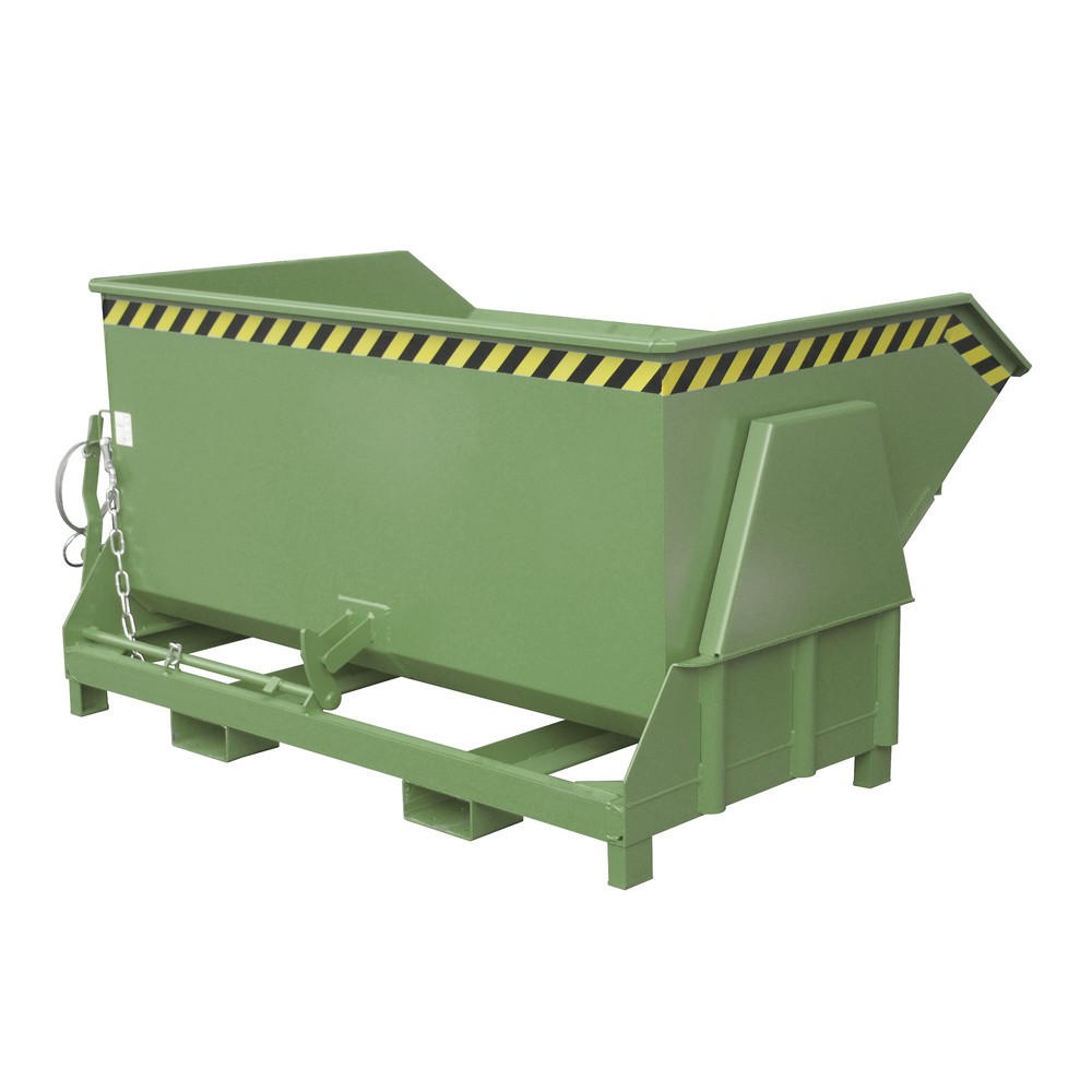 Produktabbildung Nr. 1: Bauer® Kantelbak met afrolmechanisme Premium, brede bouwvorm, gelakt, zonder deksel, volume 1,5 m³, RAL 6011 resedagroen