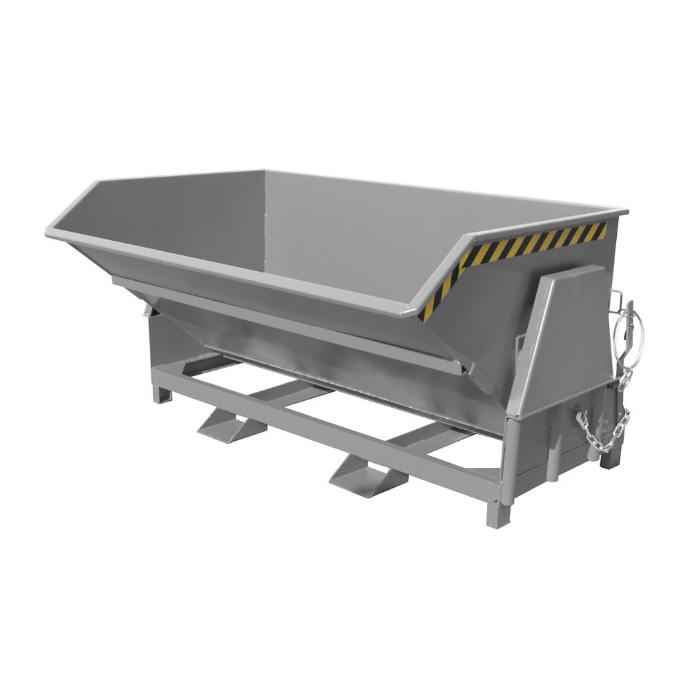 Produktabbildung Nr. 1: Bauer® Kantelbak met afrolmechanisme Premium, brede bouwvorm, gelakt, zonder deksel, volume 2 m³, RAL 7005 muisgrijs
