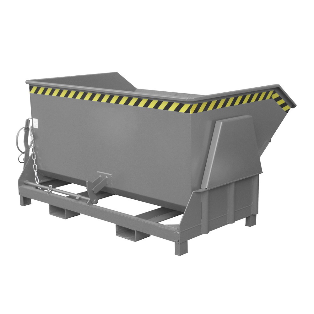 Produktabbildung Nr. 1: Bauer® Kantelbak met afrolmechanisme Premium, brede bouwvorm, gelakt, zonder deksel, volume 1,5 m³, RAL 7005 muisgrijs
