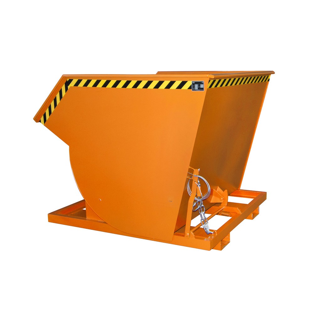 Produktabbildung Nr. 1: Bauer® Kantelbak met afrolmechanisme Premium, diepe bouwvorm, gelakt, zonder deksel, volume 2 m³, RAL 2000 geeloranje