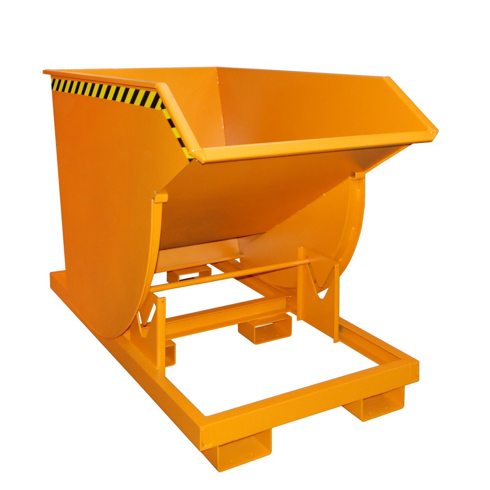 Produktabbildung Nr. 1: Bauer® Kantelbak met afrolmechanisme Premium, diepe bouwvorm, gelakt, zonder deksel, volume 1 m³, RAL 2000 geeloranje