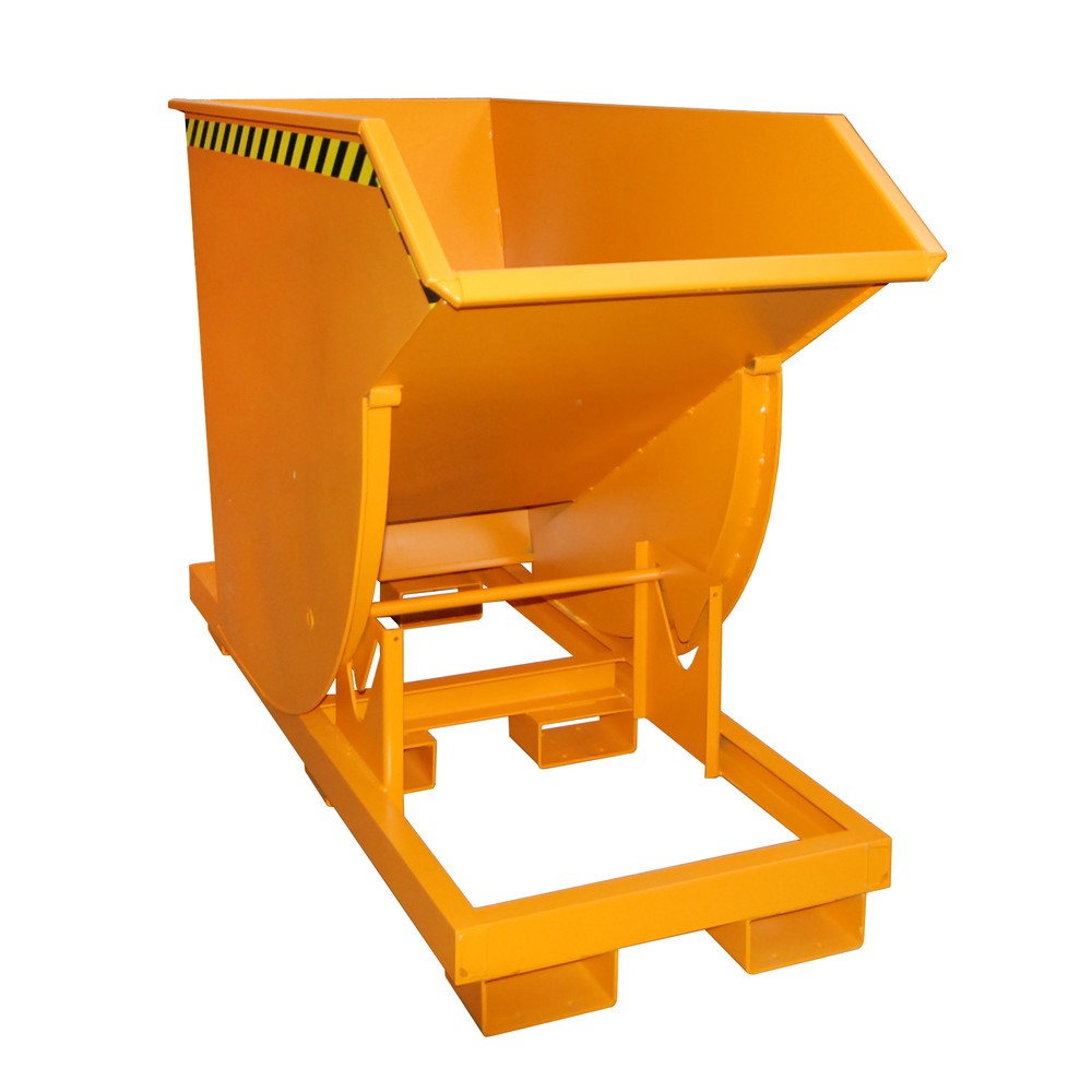 Produktabbildung Nr. 1: Bauer® Kantelbak met afrolmechanisme Premium, diepe bouwvorm, gelakt, zonder deksel, volume 0,75 m³, RAL 2000 geeloranje