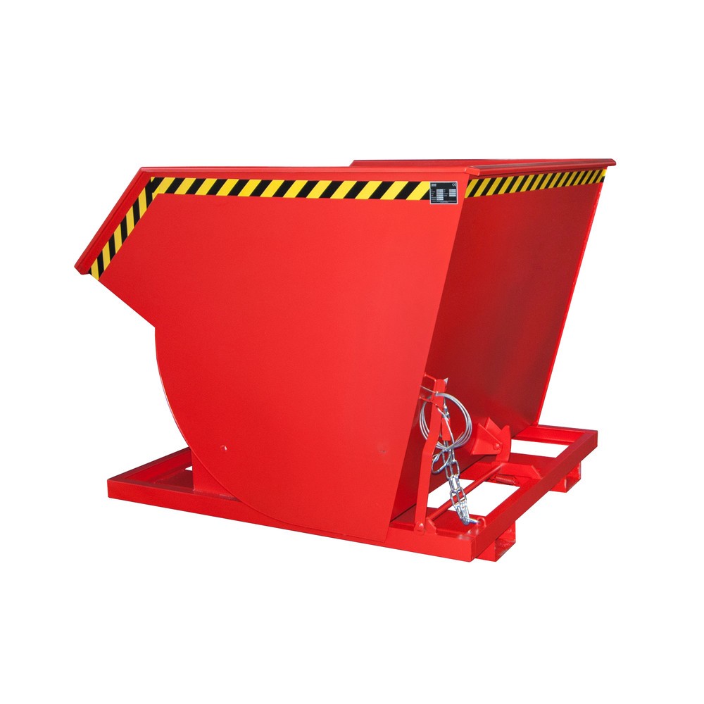 Produktabbildung Nr. 1: Bauer® Kantelbak met afrolmechanisme Premium, diepe bouwvorm, gelakt, zonder deksel, volume 2 m³, RAL 3000 vuurrood