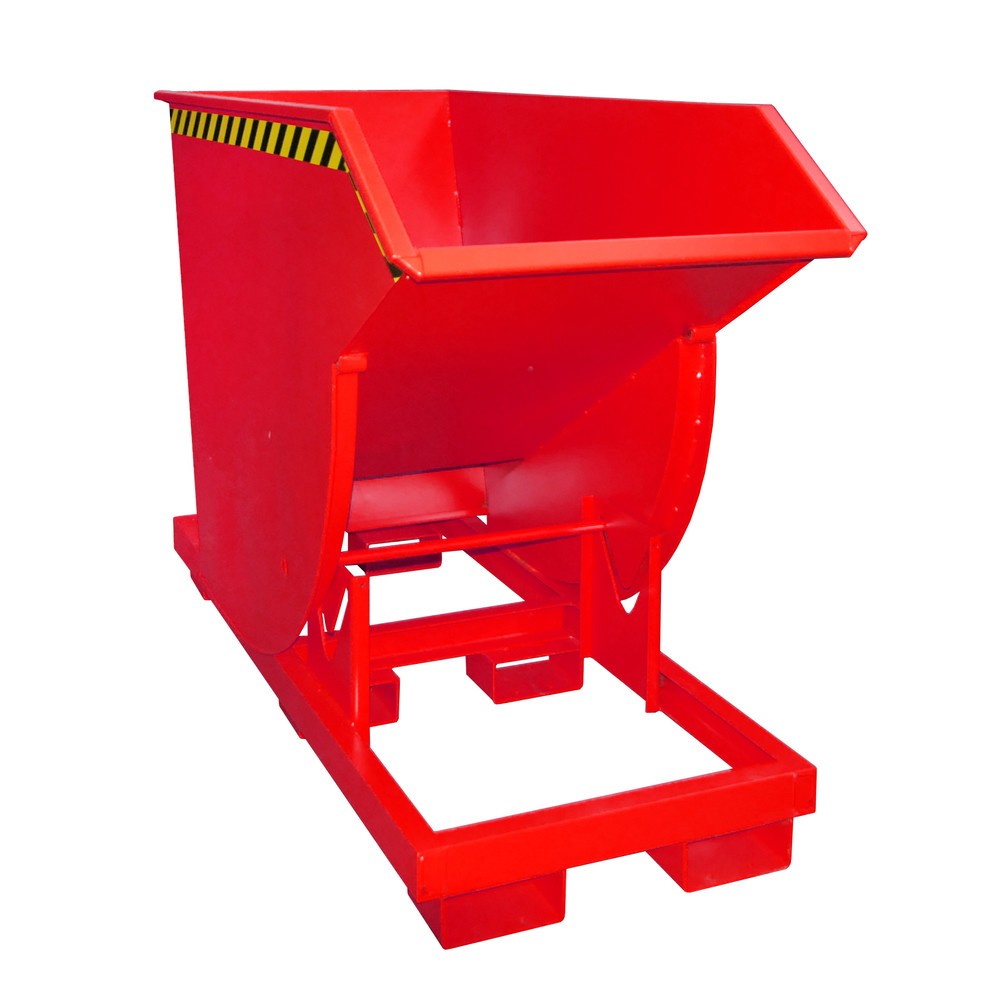Product afbeelding: Bauer® Kantelbak met afrolmechanisme Premium, diepe bouwvorm, gelakt, zonder deksel, volume 0,75 m³, RAL 3000 vuurrood