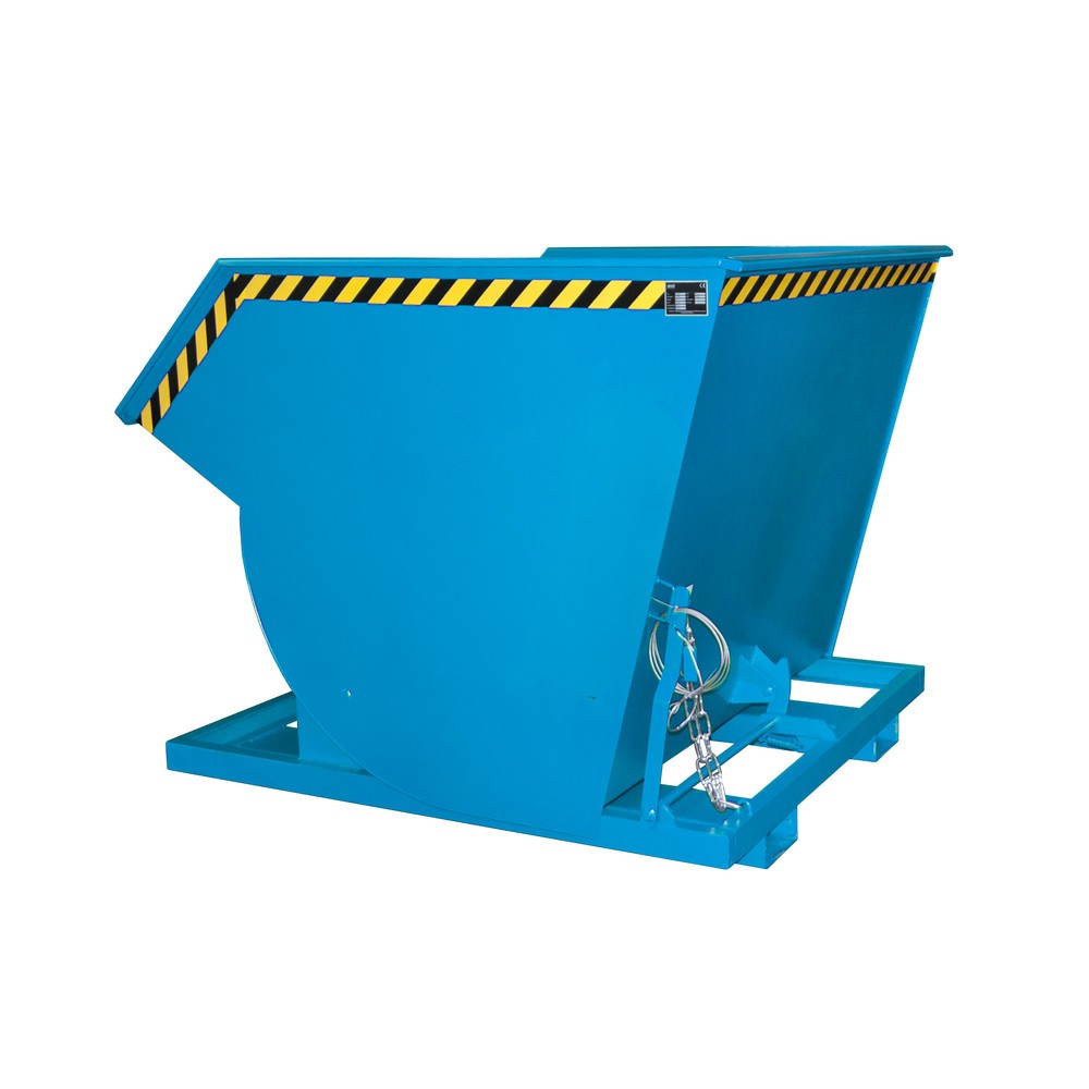 Produktabbildung Nr. 1: Bauer® Kantelbak met afrolmechanisme Premium, diepe bouwvorm, gelakt, zonder deksel, volume 2 m³, RAL 5012 lichtblauw