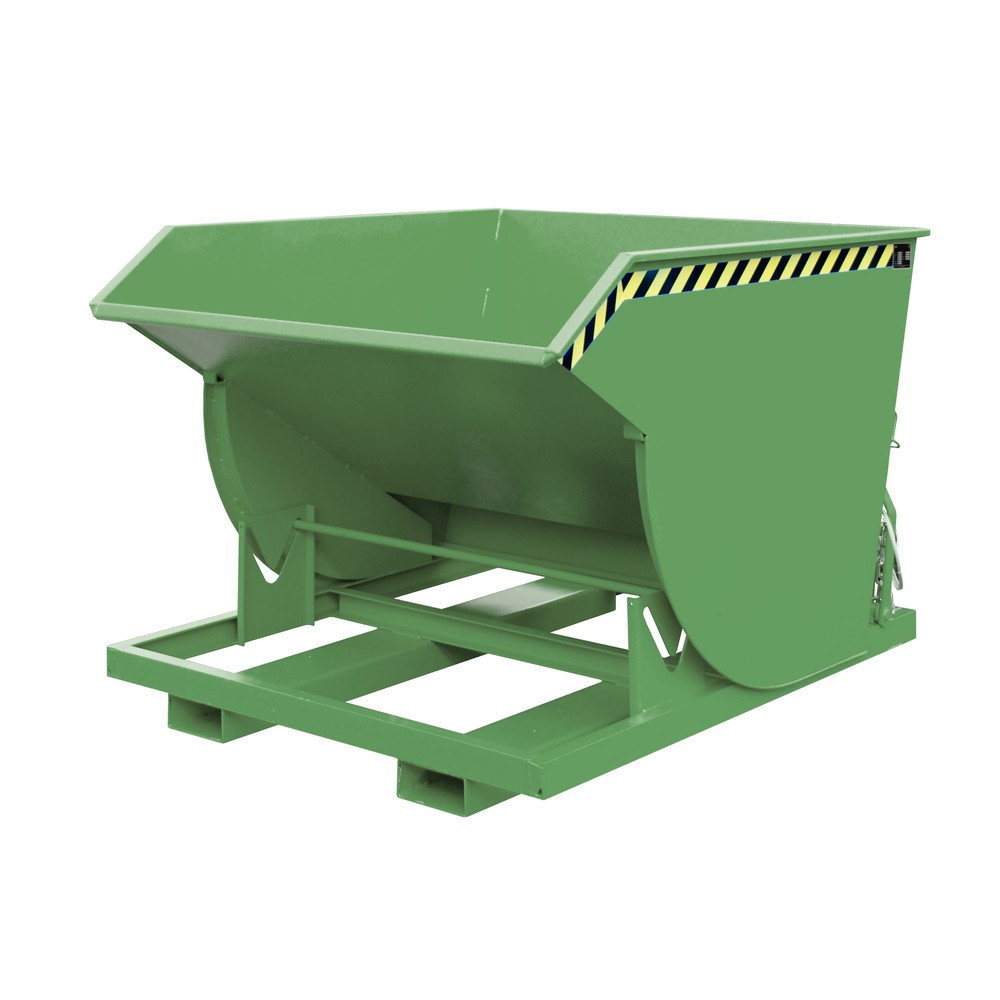 Produktabbildung Nr. 1: Bauer® Kantelbak met afrolmechanisme Premium, diepe bouwvorm, gelakt, zonder deksel, volume 1,5 m³, RAL 6011 resedagroen
