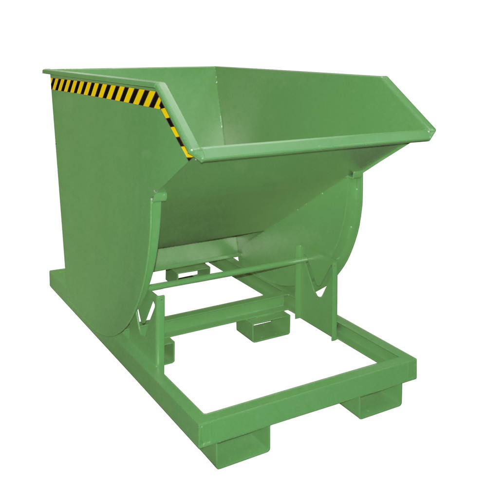 Produktabbildung Nr. 1: Bauer® Kantelbak met afrolmechanisme Premium, diepe bouwvorm, gelakt, zonder deksel, volume 1 m³, RAL 6011 resedagroen