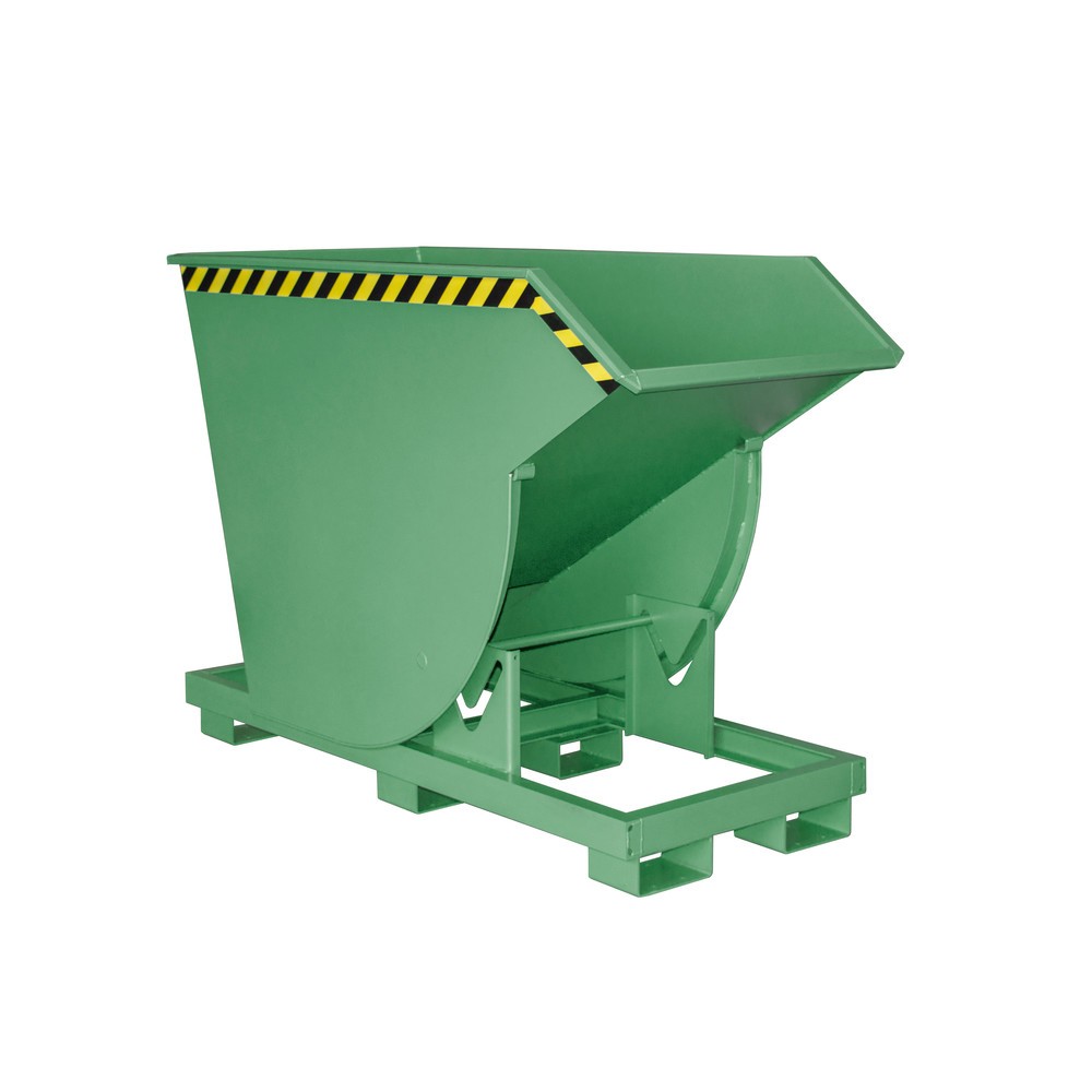 Produktabbildung Nr. 1: Bauer® Kantelbak met afrolmechanisme Premium, diepe bouwvorm, gelakt, zonder deksel, volume 0,75 m³, RAL 6011 resedagroen