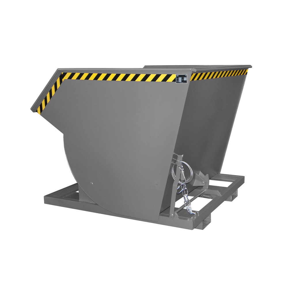 Product afbeelding: Bauer® Kantelbak met afrolmechanisme Premium, diepe bouwvorm, gelakt, zonder deksel, volume 2 m³, RAL 7005 muisgrijs
