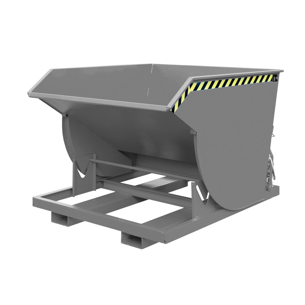 Produktabbildung Nr. 1: Bauer® Kantelbak met afrolmechanisme Premium, diepe bouwvorm, gelakt, zonder deksel, volume 1,5 m³, RAL 7005 muisgrijs