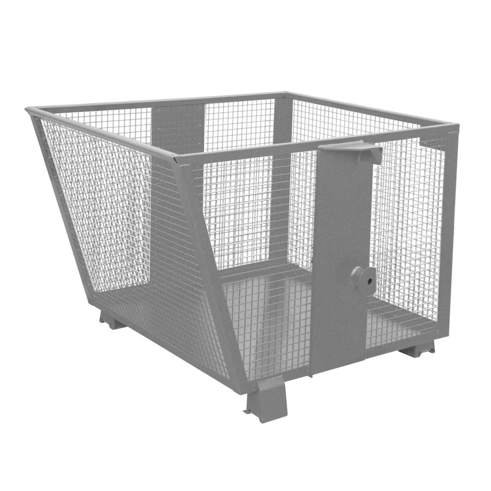 Produktabbildung Nr. 1: Bauer® Kantelbak met roosterwanden, gelakt, volume 0,9 m³, RAL 7005 muisgrijs