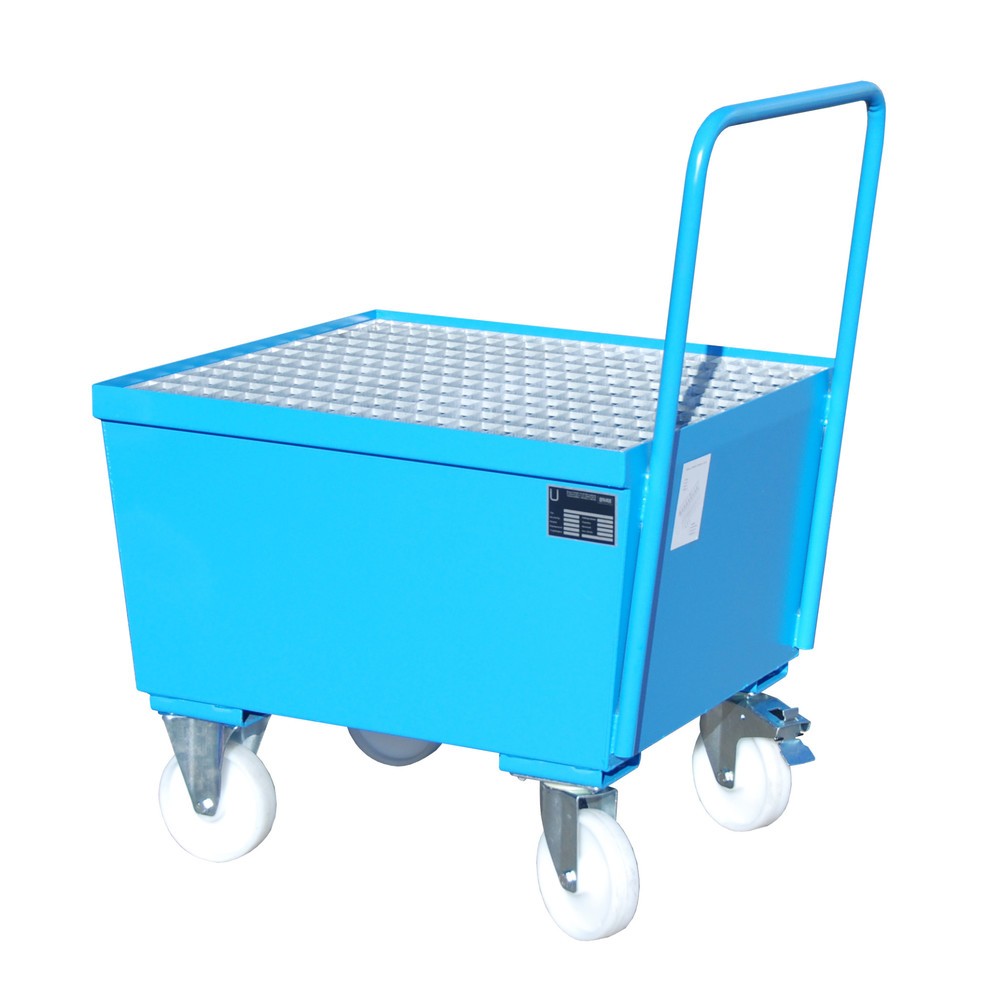 Produktabbildung Nr. 2: Bauer® Lekbak, verrijdbaar, 1x 200 l staand, opvangvolume 215 l, lichtblauw
