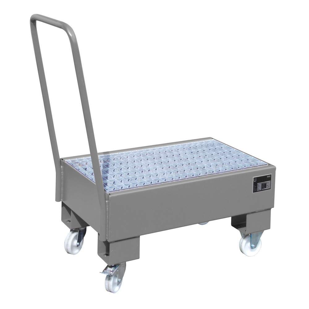 Produktabbildung Nr. 1: Bauer® Lekbak, verrijdbaar, 2x 60 l staand, opvangvolume 61 l, muisgrijs