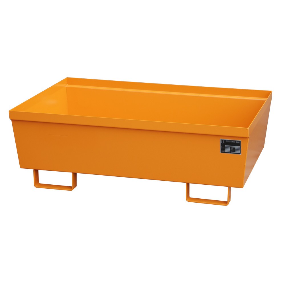 Produktabbildung Nr. 1: Bauer® Lekbak van staal, hxbxd 415 x 800 x 1.200 mm, zonder rooster, geeloranje