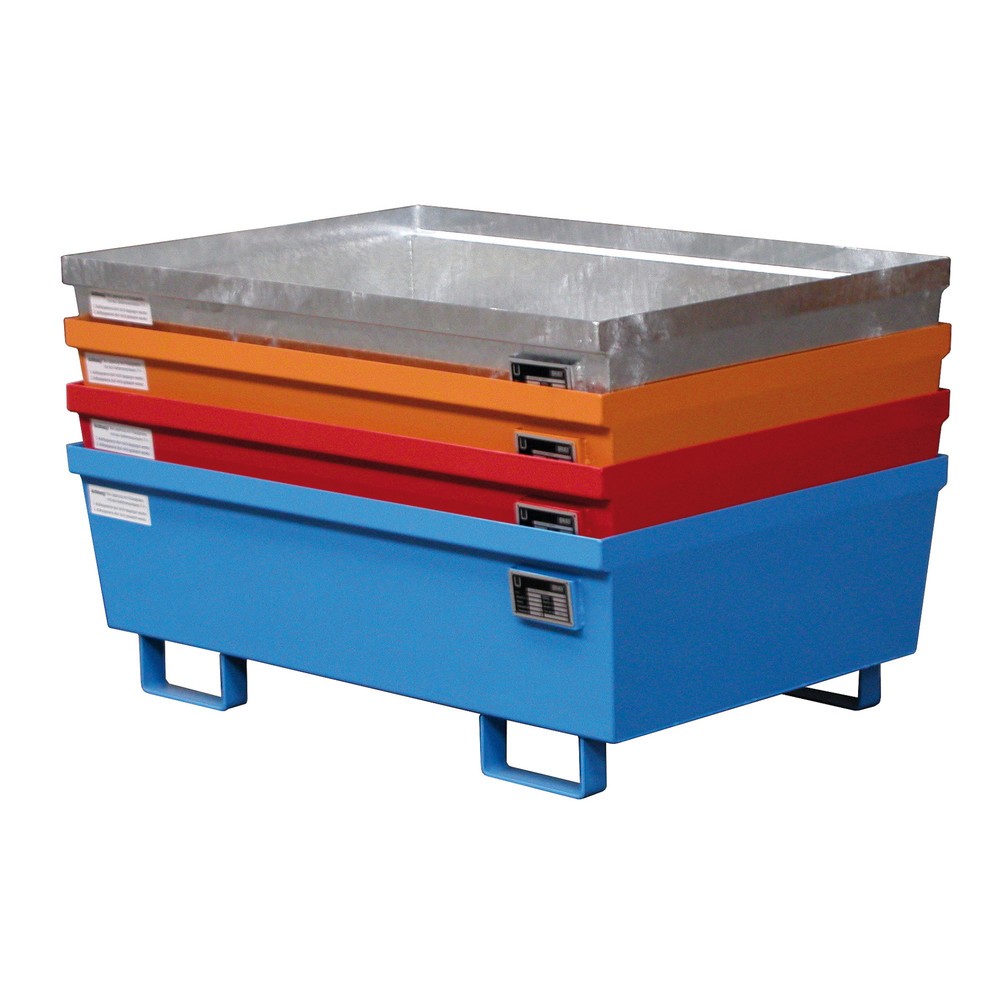 Produktabbildung Nr. 2: Bauer® Lekbak van staal, hxbxd 415 x 800 x 1.200 mm, zonder rooster, geeloranje