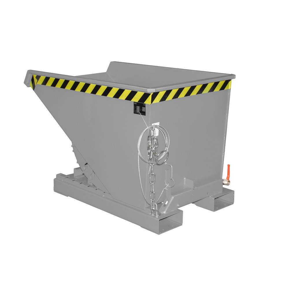 Produktabbildung Nr. 1: Mini-benne à copeaux Bauer® avec mécanisme d'aide au basculement, faible hauteur de construction, peinte, volume 0,3 m³, RAL 7005 gris souris