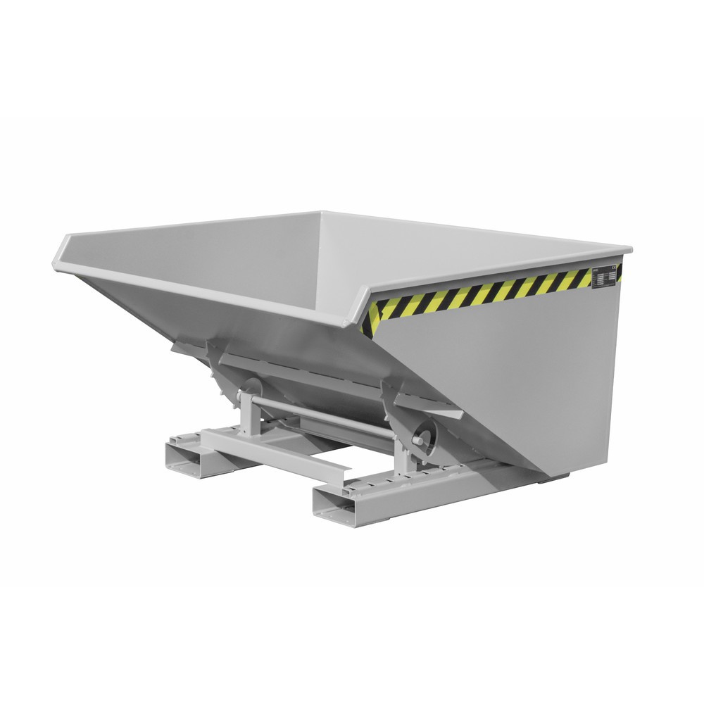 Produktabbildung Nr. 1: Mini-benne à copeaux Bauer® avec mécanisme d'aide au basculement, faible hauteur de construction, peinte, volume 0,9 m³, RAL 7005 gris souris