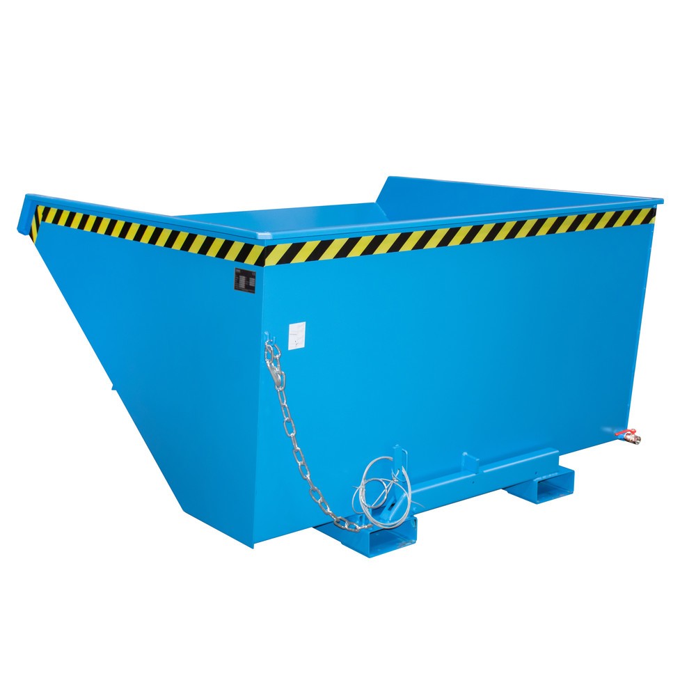 Illustration du produit: Mini-benne à copeaux Bauer® avec mécanisme d'aide au basculement, faible hauteur de construction, peinte, volume 2,1 m³, RAL 5012 bleu clair