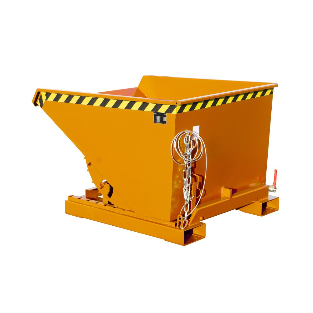 Produktabbildung Nr. 1: Mini spaanbak Bauer® met afrolmechanisme, lage bouwhoogte, gelakt, volume 0,6 m³, RAL 2000 geeloranje